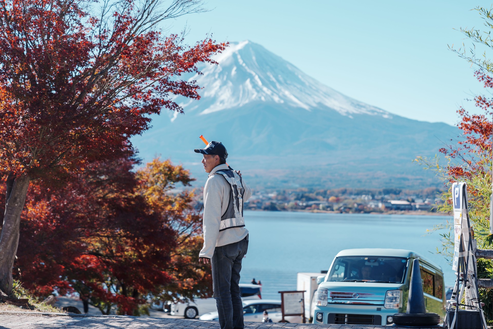 Mount Fuji at Lake Kawaguchi. Mt Fujisan in Fujikawaguchiko, Yamanashi, Japan.