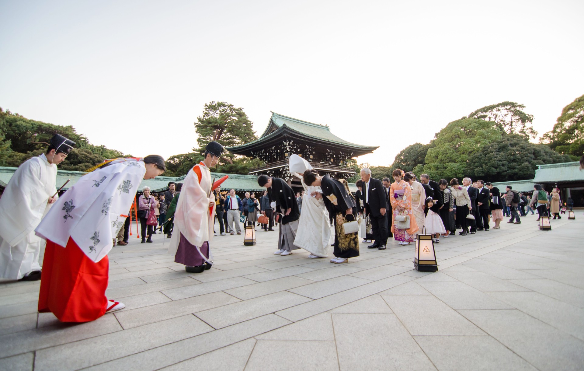 Japanese wedding ceremony at Meiji Jingu Shrine